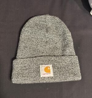 Men’s Women’s Carhartt A18 Cuffed Knit Beanie Hat White Gray Heather NEW